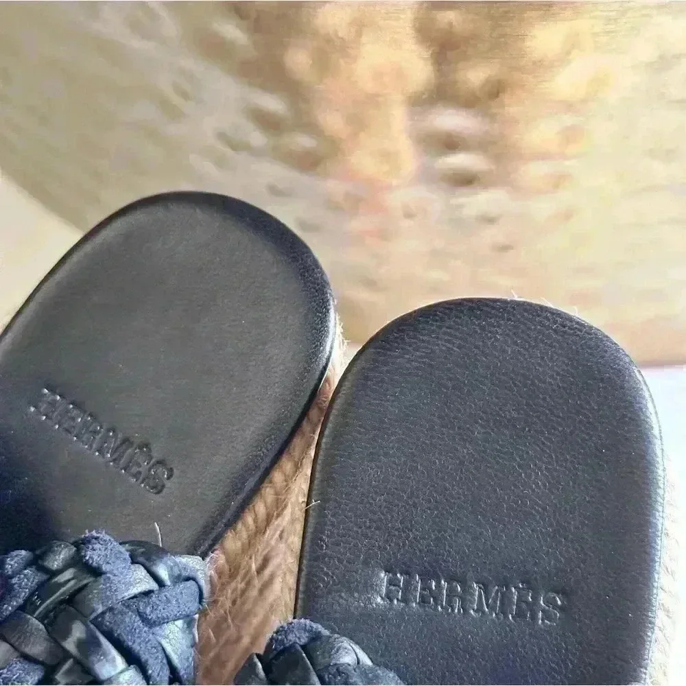 Hermès Sophia Leather Espadrilles